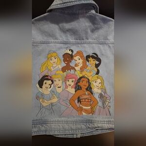 Disney Princess Denim Jacket With Princess Graphics, Girls Size 6